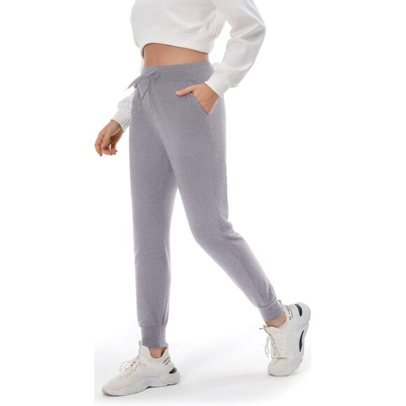 Fleece Lined Women's Sweatpants Large Pockets Soft Warm Lounge Athleisure - Picture 3 of 5